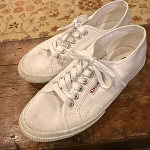 Superga White Low-Top Canvas Trainers